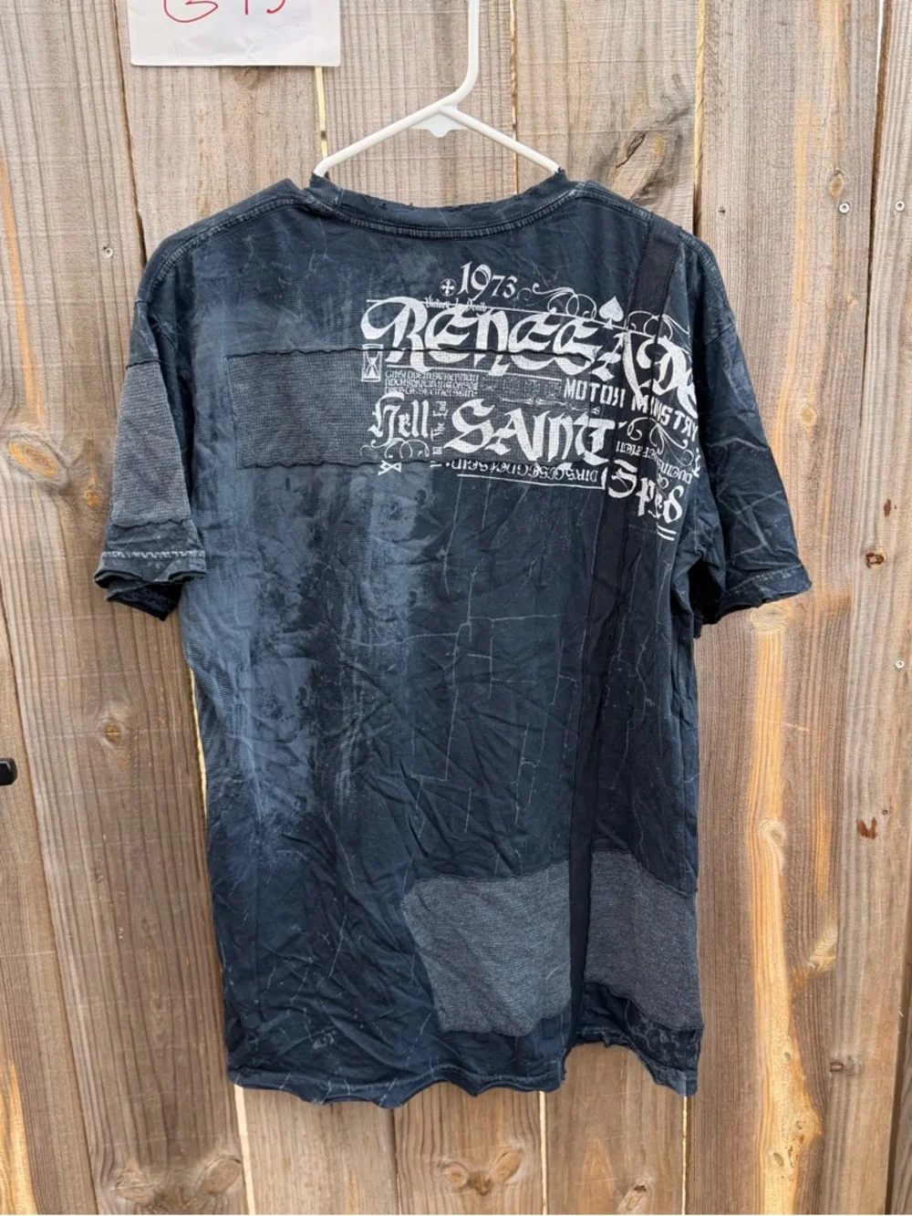 Affliction Black Short-Sleeve Graphic Tee with White Skull Headdress Size XL